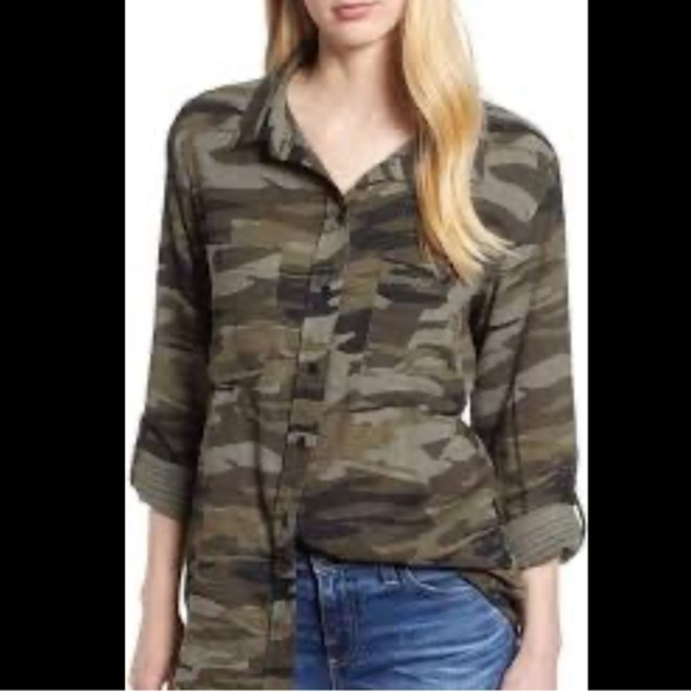 🛼🍕🪻Sanctuary Steady Camo Boyfriend Shirt CLOSEOUT